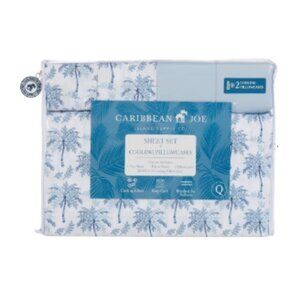 Caribbean Joe All over Ocean Palm Trees "Tropical Toile Blue"🆕⌚📦🏃💨🚚